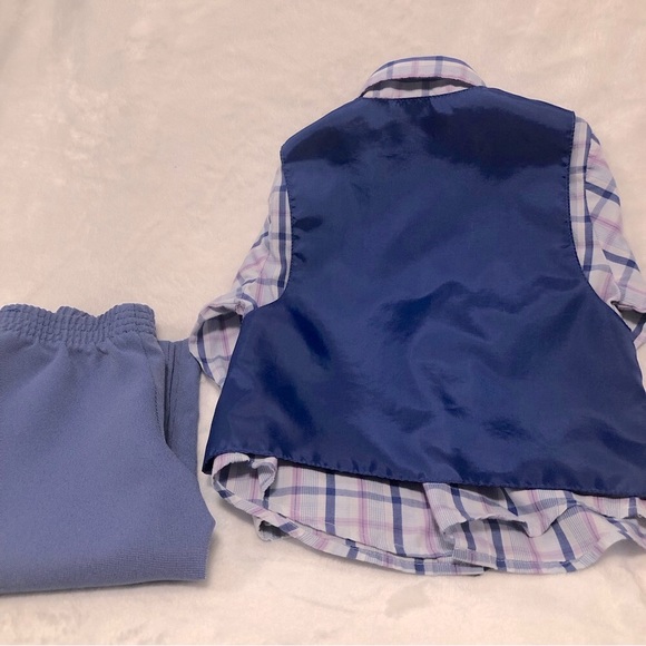 Van Heusen 2T Boys 4 Piece Formal Suit Set Vest Tie Collared Dress Shirt Pants - Picture 8 of 11